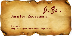 Jergler Zsuzsanna névjegykártya